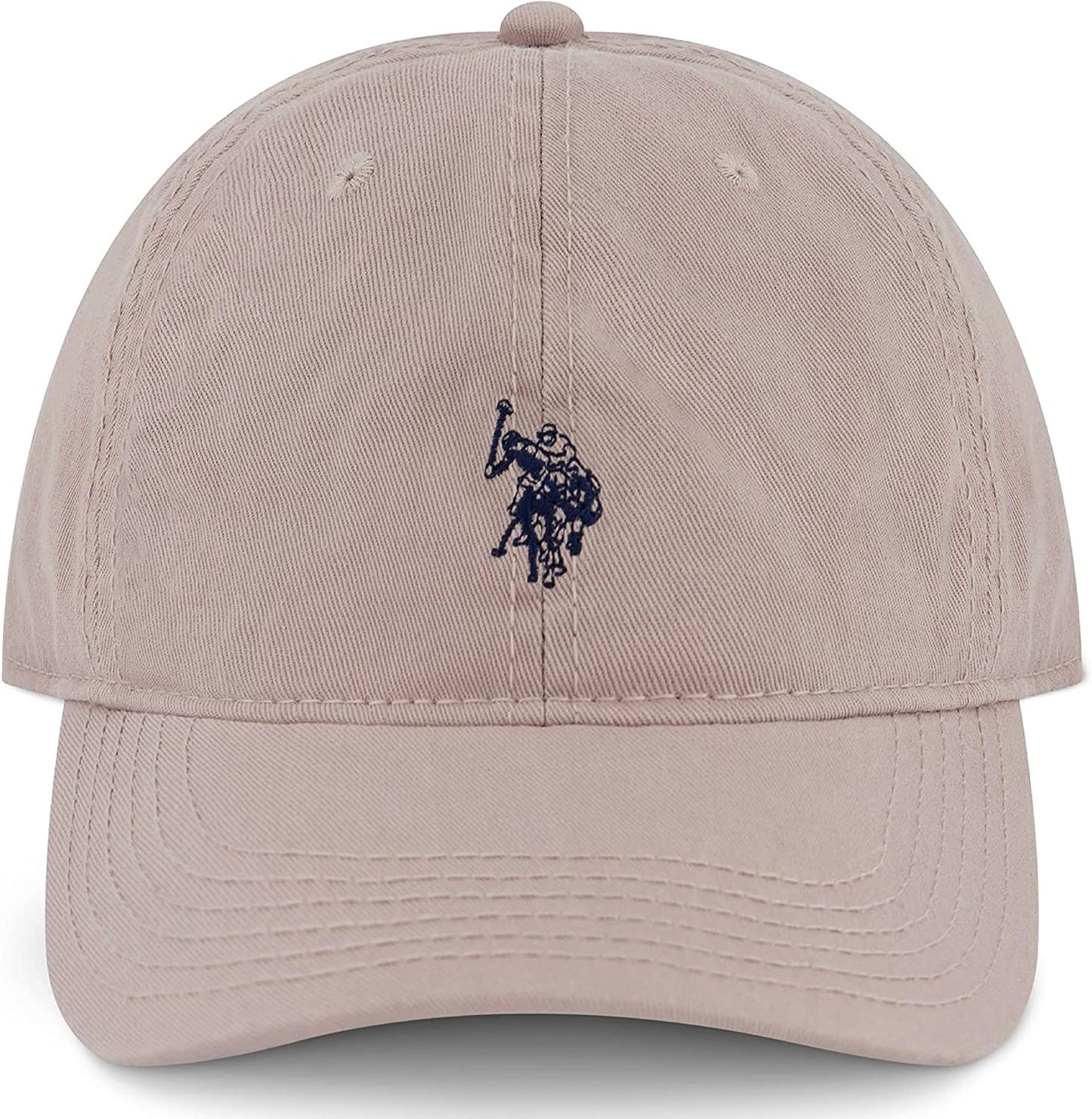 Mens Mens Washed Twill Cotton Adjustable Baseball Hat with Pony Logo and Curved Brimbaseball Cap