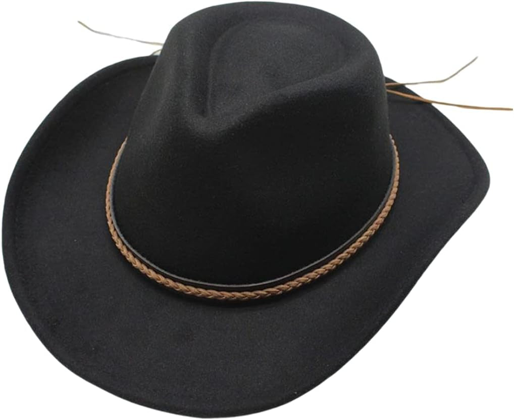 Bucket Hat, Western Cowboy Hat Wide Brimbrim Fedora Hats Sun Cap for Fishing Hunting Beach Camping Black M, Fedora Hat