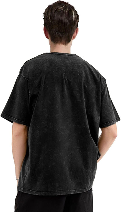 Men'S Retro Drakes T-Shirt Washed Vintage Short Sleeve Tees Cotton Top 708721489