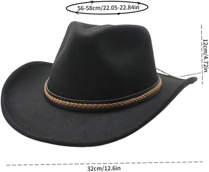 Bucket Hat, Western Cowboy Hat Wide Brimbrim Fedora Hats Sun Cap for Fishing Hunting Beach Camping Black M, Fedora Hat