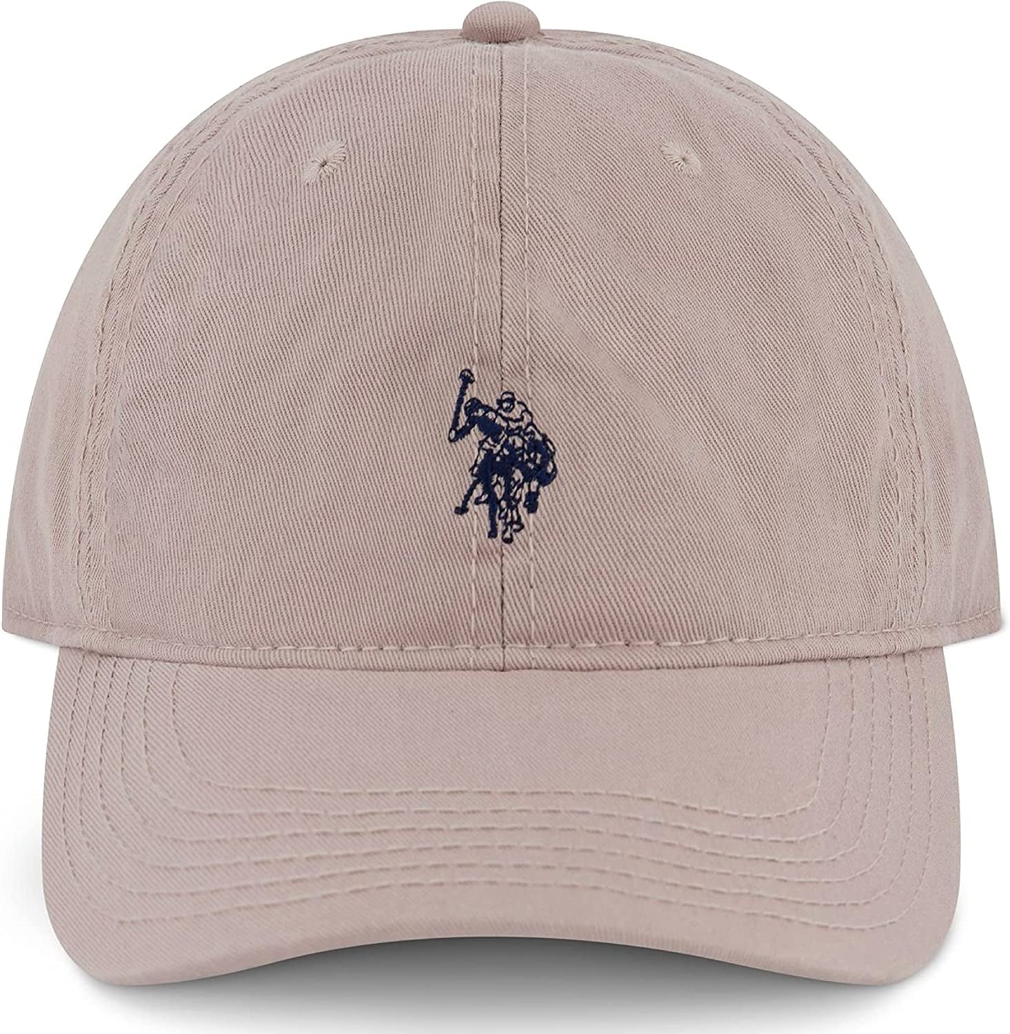 Mens Mens Washed Twill Cotton Adjustable Baseball Hat with Pony Logo and Curved Brimbaseball Cap