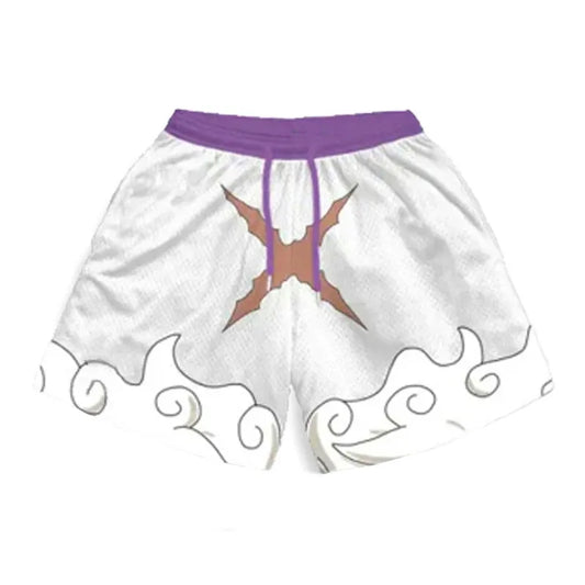 One Piece Anime Shorts for Men Quick Dry Board Trunks Shorts Bathing Suit Breathable Drawstring with Pockets for Surfing Beach