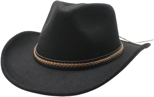 Bucket Hat, Western Cowboy Hat Wide Brimbrim Fedora Hats Sun Cap for Fishing Hunting Beach Camping Black M, Fedora Hat